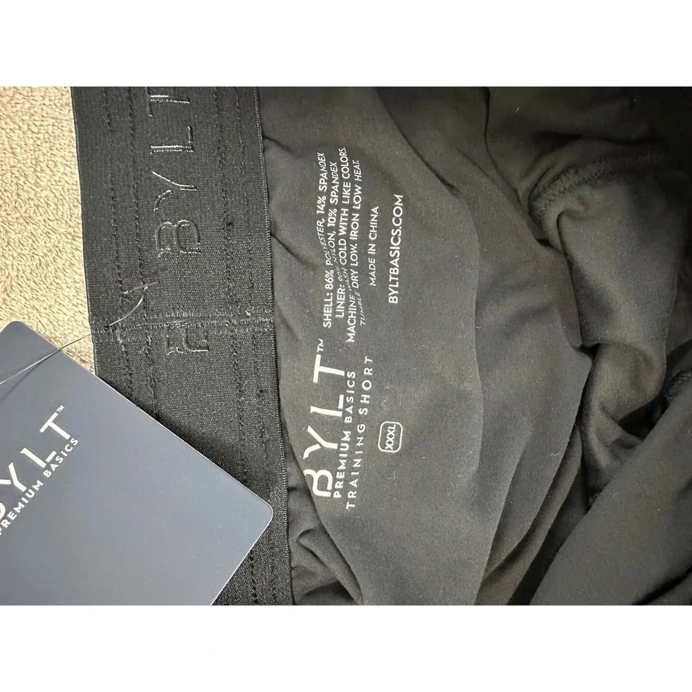 BYLT Premium‎ Basics Training Shorts Mens 3XL Charcoal Grey 2-in-1 Liner NEW